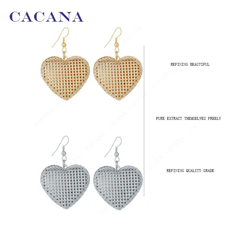 CACANA Dangle Long Earrings For Women Peach Heart Top Quality Bijouterie Hot Sale No A165 A166