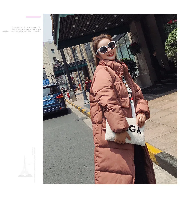 Hot sale New Arrival Solid Slim Long New Size For Women's Cotton Slim Down Parka With Hooded Winter Jacket Women