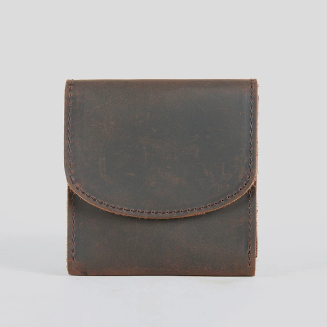 2021 Genuine Leather Coin Purse Women Men Vintage Handmade Small