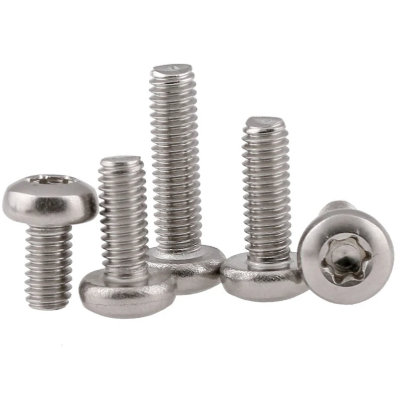 

Torx pan round head screw GB2672 SUS304 M2 M2.5 M3 M4 M5 M6 six lobe 304 stainless steel pan head torx machine security screw
