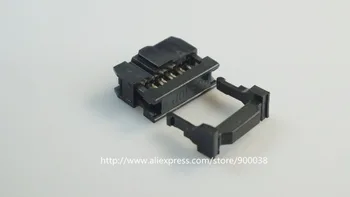 

100 Pcs 0.100" 2.54mm 10 Pin dual Row IDC Connector 2 rows 10 position Rectangular Female Socket Receptacle Ribbon Cable FC-10P