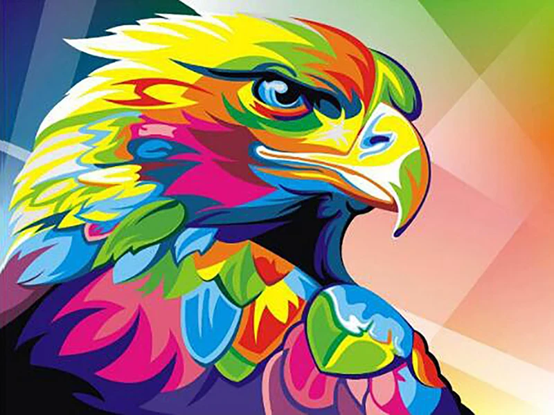 

5d Diamond Embroidery Colorful Eagle Mosaic Crystal Cross Stitch Full Square Diamond Painting DIY Sticker Decor Paintings