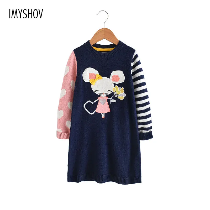

Little Girls Jumper Dress Long Sleeve Princess Autumn Winter 2018 Party Kids Dresses For Girls Costume Toddler Children Clothing