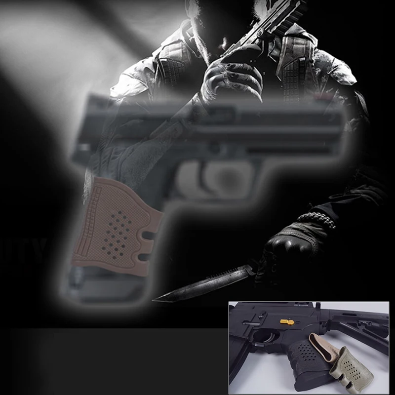 Новое тактическое оружие пистолет резиновые защиты рукоять перчатки тактические нескользкие Глок кобура Принадлежности для охоты Нескользящие