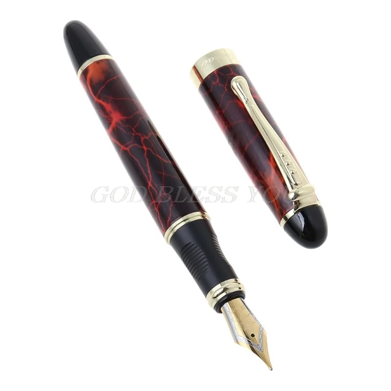 Красный Jinhao X450 класса люкс Для Мужчин's перьевая ручка Бизнес студент 0,5 мм дополнительный тонкий наконечник каллиграфии стенной шкаф для офиса письменные инструмент - Цвет: Красный