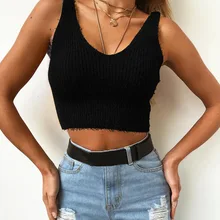 Твердые Цвет мохер укороченный свитер Топ на бретелях