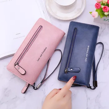 

New Wristband Women Long Clutch Wallet Large Capacity Wallets Female Purse Lady Purses Phone Pocket Card Holder Carteras