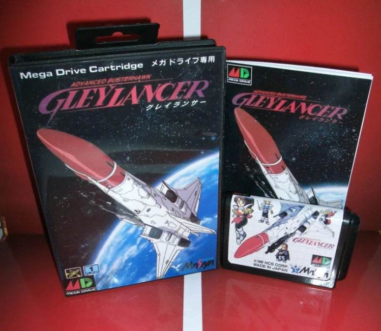 Gley Lancer - MD Game Cartridge Japan Cover with box and manual For Sega Megadrive Genesis Video Console 16 bit card | Электроника