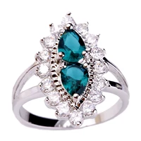 New Fashion Retro Baroque Style Rings Green Topaz 925 Silver Ring Size 6 7 8 9 10 For Women Jewelry  Wholesale Free Shipping