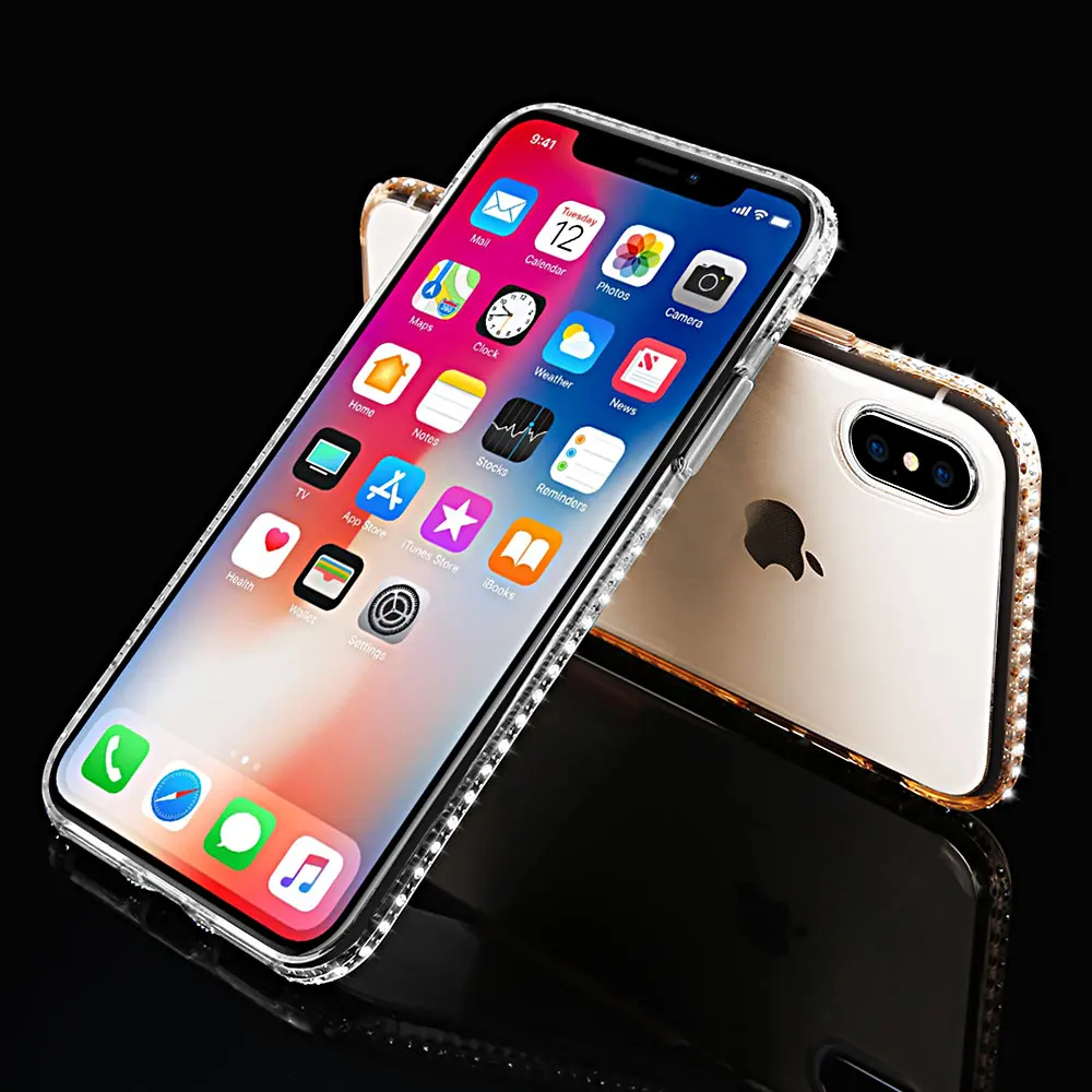 KISSCASE HD Алмазный Прозрачный чехол для телефона iPhone X 7 8 6 6S Plus мягкий TPU 5 5S SE