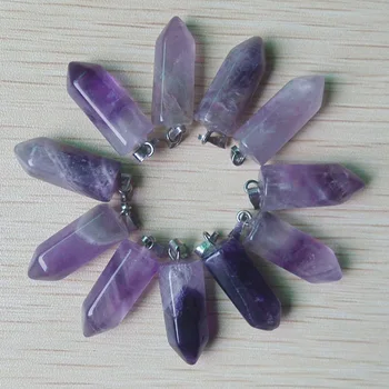 

2018 New fashion hotsale high quality natural stone hexagonal pillar charms pendants for jewelry making 20pcs wholesale free