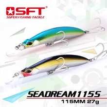 Роскошные серии бренд SFT Seadream 115 S 115 мм/27 г тонущие приманки Minnow с хорошей коробкой воблер рыболовная приманка крючок для рыбной ловли 14 цветов