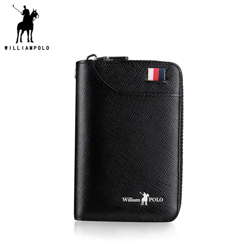 

WILLIAMPOLO 2018 Leather Men Wallets Wallets Man Card Holder Male Purse Men With Placement POLO185132