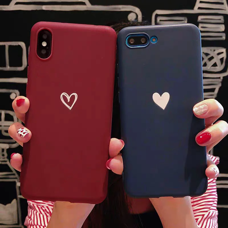 

Case For iPhone 6 6S 7 7Plus 8 8Plus X XS Max XR Cover Coque For iPhone 7 8 Plus 5 5s se 6 s Case Red Heart Apple Phone Case