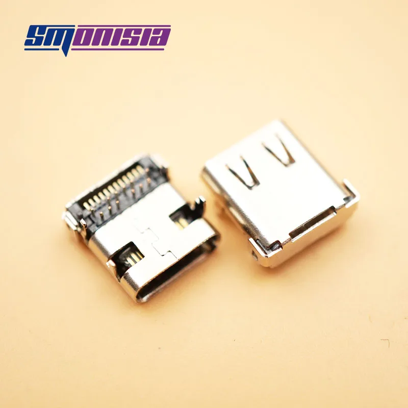 Smonisia 100 шт. USB Гнездо медь USB-3.1 разъем type-c HD порт передачи 4 контакта прямой разъем