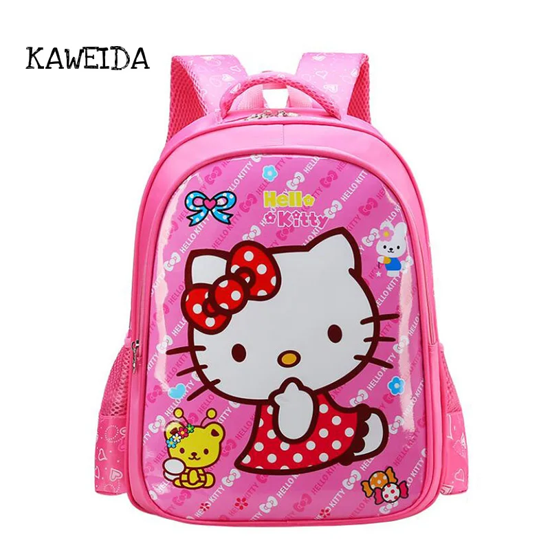

Kids Medium Hello Kitty School bags Cute Pink Minnie Elisa Princess Batman Schoolbag Orthopedic Backpack Day Pack for boys girls