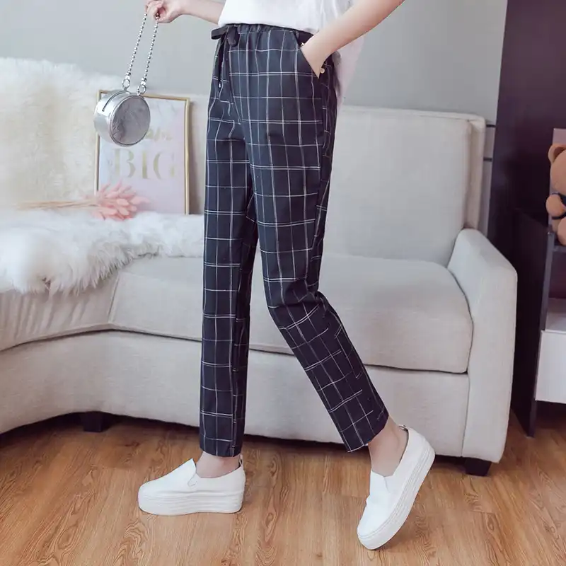 cropped checkered pants
