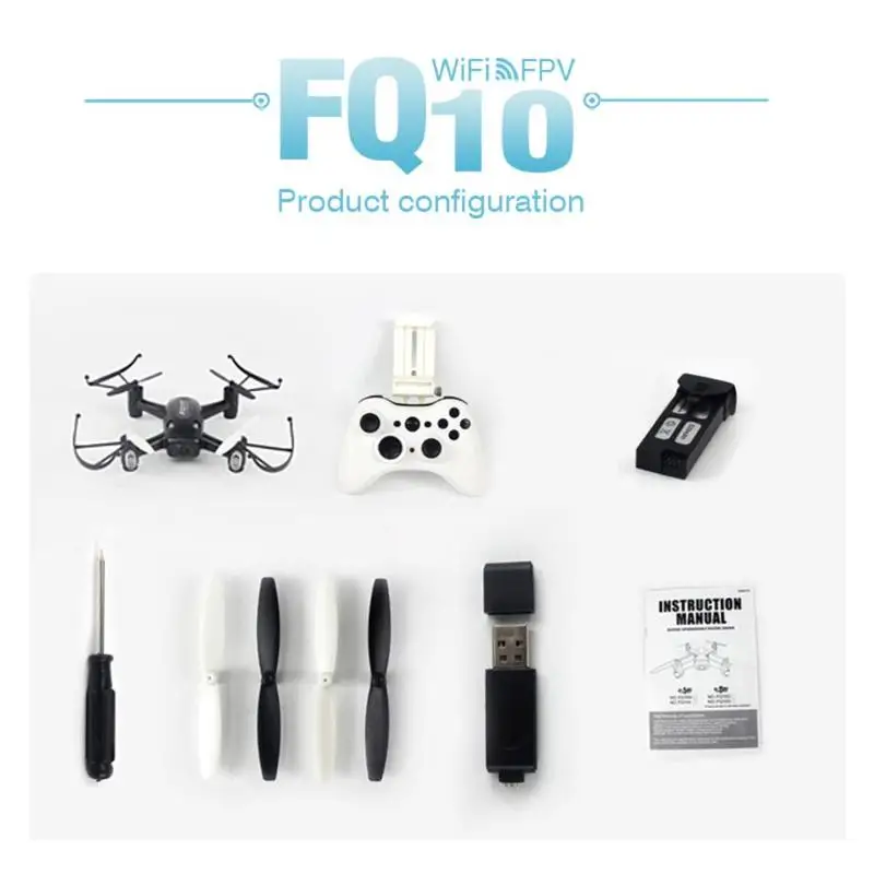 FQ777-FQ10A Карманный Дрон Мини WiFi RC Квадрокоптер FPV 2.0MP 720 P HD камера