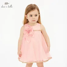 DBM10585 нижнее белье в стиле бренда DAVE BELLA/летнее платье для маленьких девочек; одежда принцессы; обувь для вечеринки и свадьбы, детское платье без рукавов, Рисунок розы, бутик, цветы, платья
