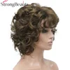 StrongBeauty-Peluca de cabello rizado corto sintético para mujer, resistente al calor, sin cabeza ► Foto 3/6