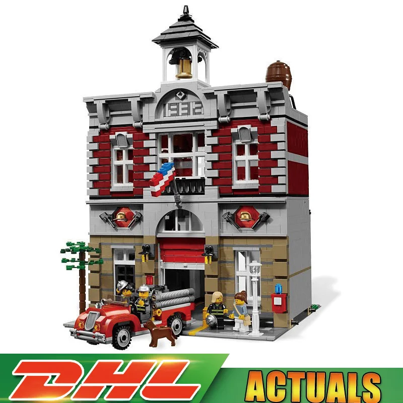 

LEPIN 15004 2313Pcs City Street Creator Fire Brigade Model Building Kits Blocks Bricks Compatible Legoings 10197 Children Toy