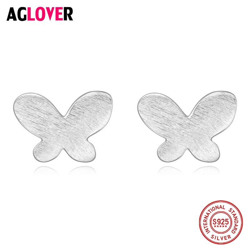

925 Sterling Silver Butterfly Stud Earrings Italian Craft Fashion Bohemia Authentic Hypoallergenic Women Jewelry Wholesale