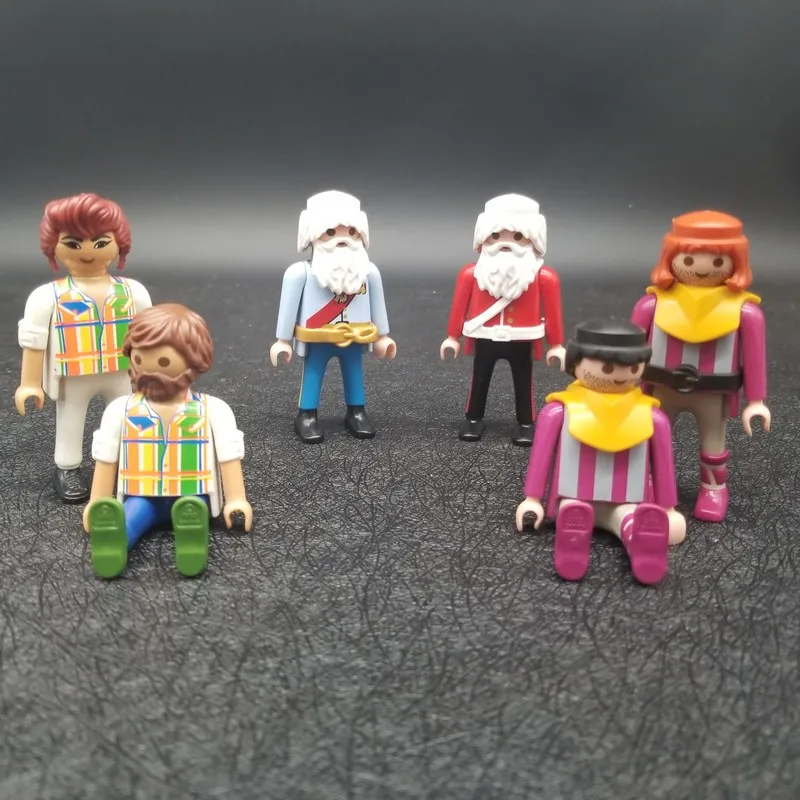 

2Pcs/set Playmobil 7cm Action Figures Cute Guard Punk Toys DIY Block Model Dolls Collection Toys for Kids On Sale X113