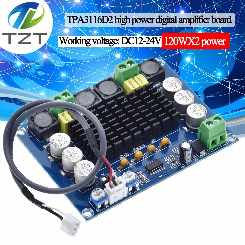 DC 12 V 24 V 120 W * 2 TPA3116 D2 двухканальный цифровой усилитель звука доска хорошее