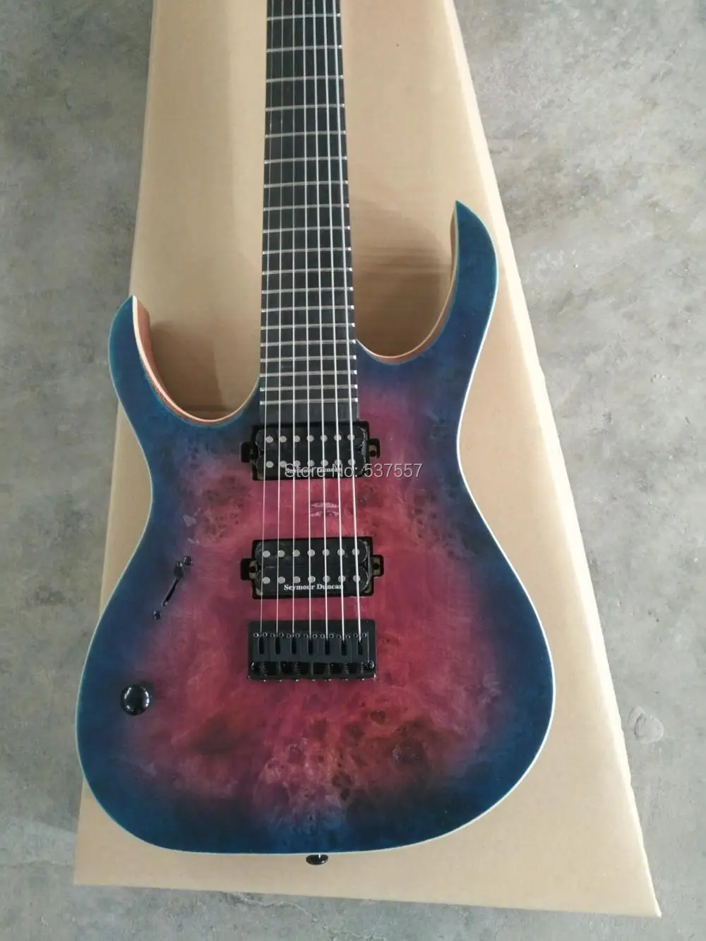 Free Shipping 2018 Mayones Duell 7 Strings Left Hand Electric Guitar With Wenge Head And Sand