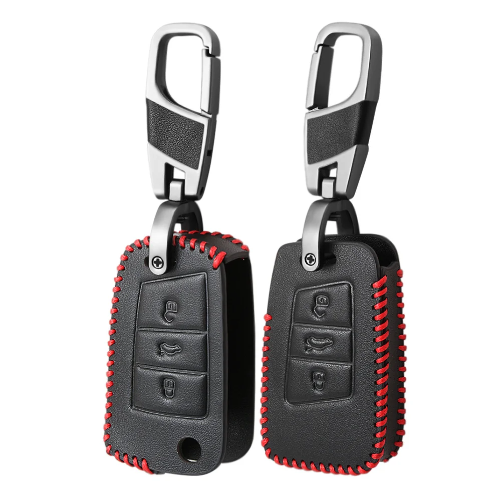 Кожаный чехол для автомобильных ключей VW Volkswagen Tiguan mk2 Magotan CC Passat b6 B8 Polo Golf 4 5 6 7 mk7 Jetta
