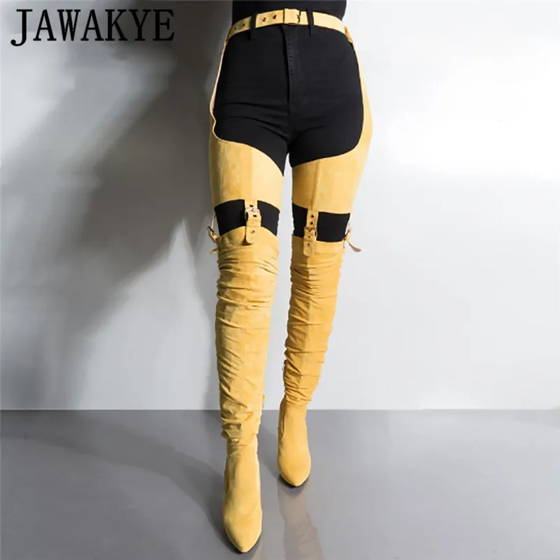 thigh high boots with belts