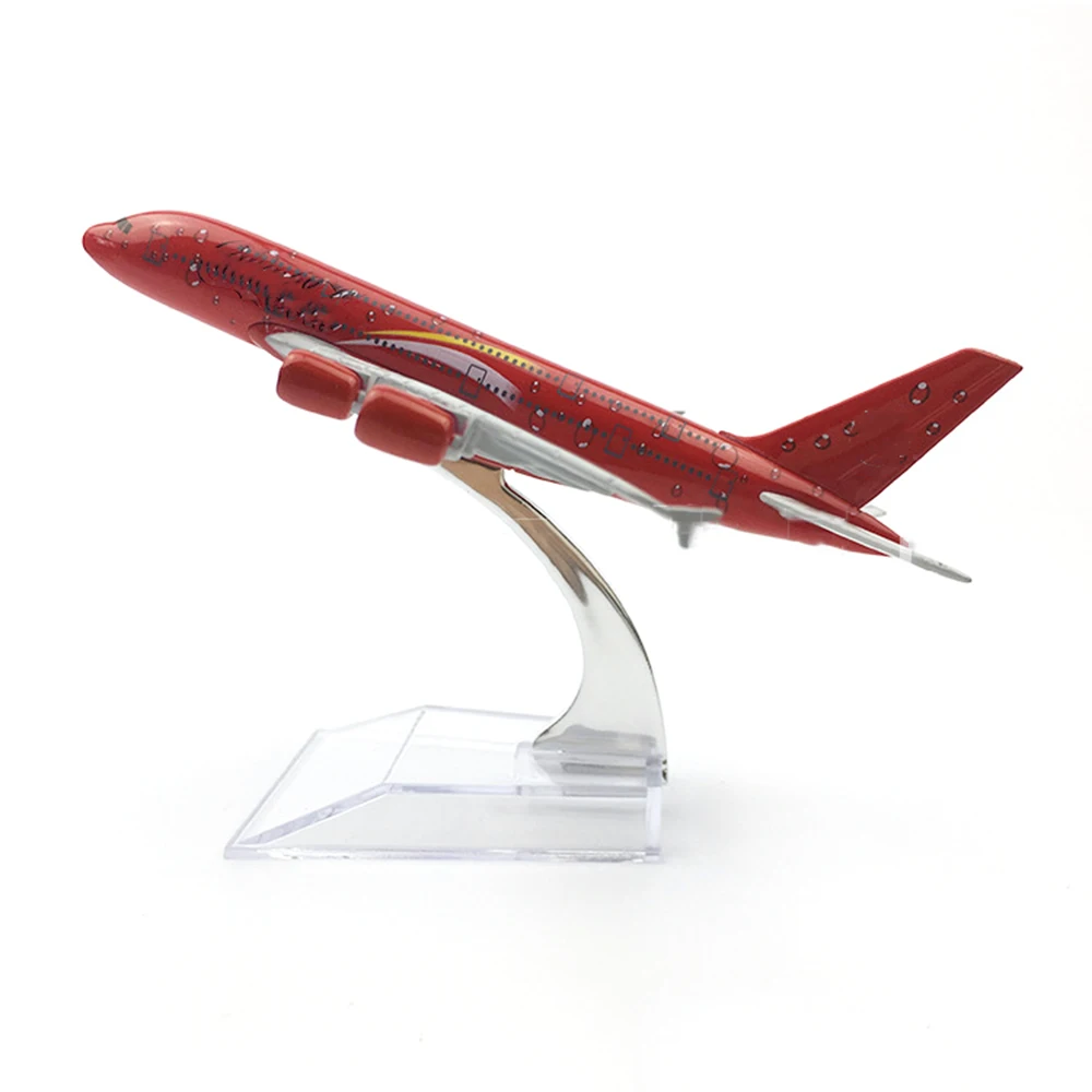 1/400 Scale Aircraft Red Airbus A380 16cm Alloy Plane Model Toys