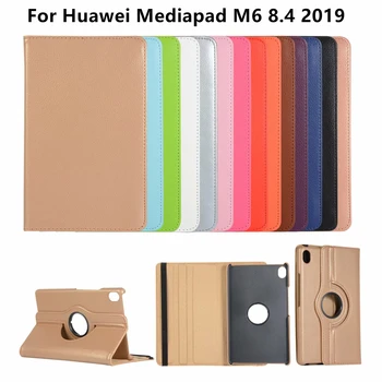 

360 Rotating Flip Stand Leather Capa Smart Magnet Auto Sleep/Wake Funda M6 8.4 Cover Case For Huawei Mediapad M6 8.4 2019 Tablet