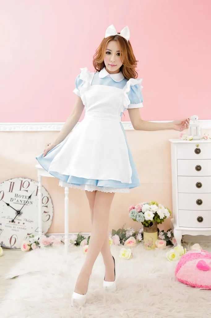 682px x 1024px - US $14.05 26% OFF|Hot COSPLAY maid dress Sexy Blue maid costume womens porn  cosplay princess sexy lingerie dress B1177 Role Play-in Sexy Costumes from  ...