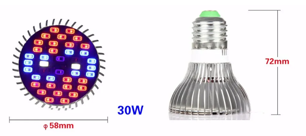 Par38 полный спектр Светодиодная лампа для выращивания растений растут светильник Фито Lamp220V 18W 28 Вт 30 Вт 50 Вт 80 Вт
