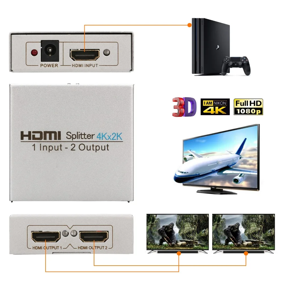 HDMI Splitter 1 in 2 out Atolla Splitter Ver 1 4 HDCP compatible DC 5V 2 2