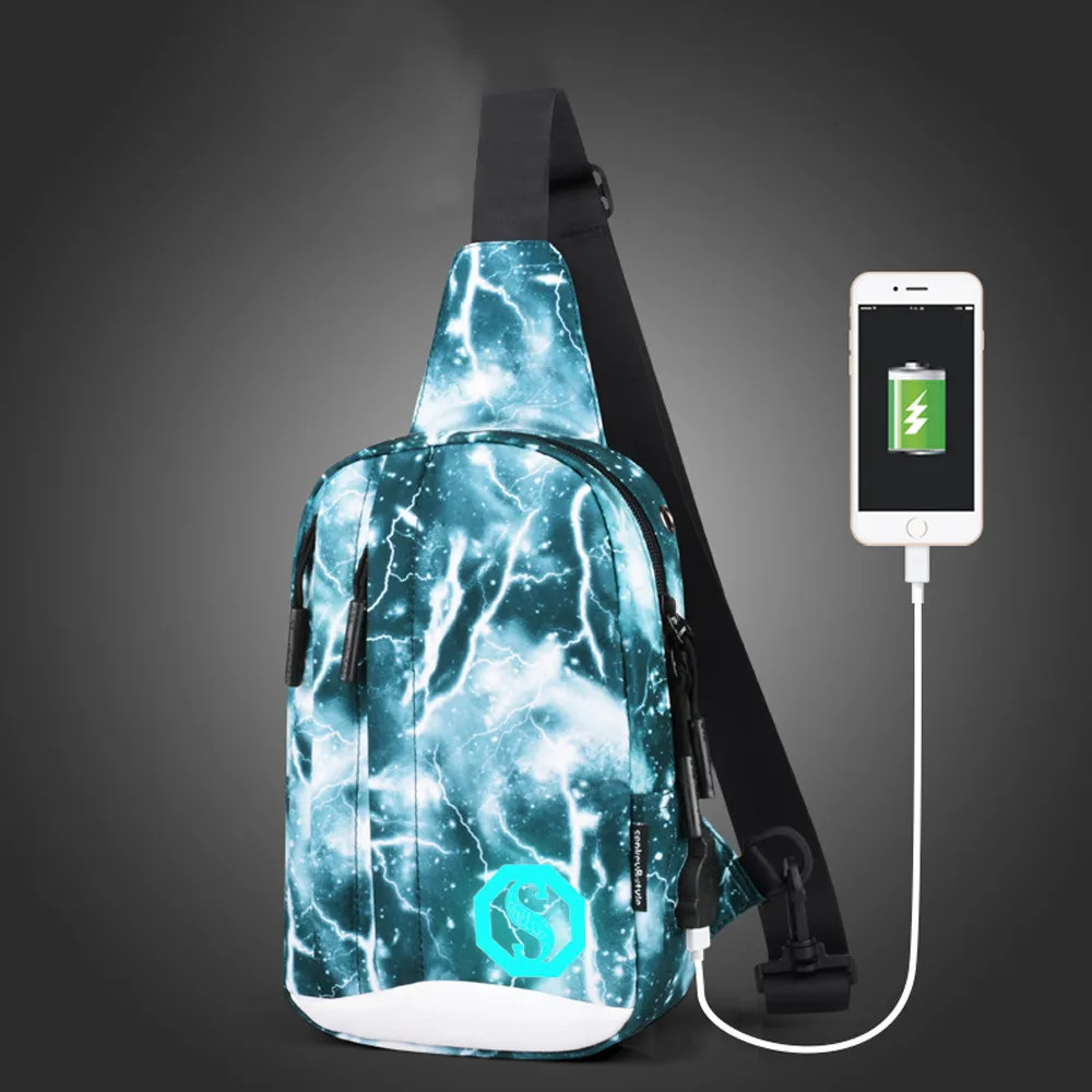 Топ Бренд Мужская сумка через плечо модная оксфордская фосфоресцирующая Высококачественная сумка через плечо для путешествий и пеших прогулок - Цвет: B