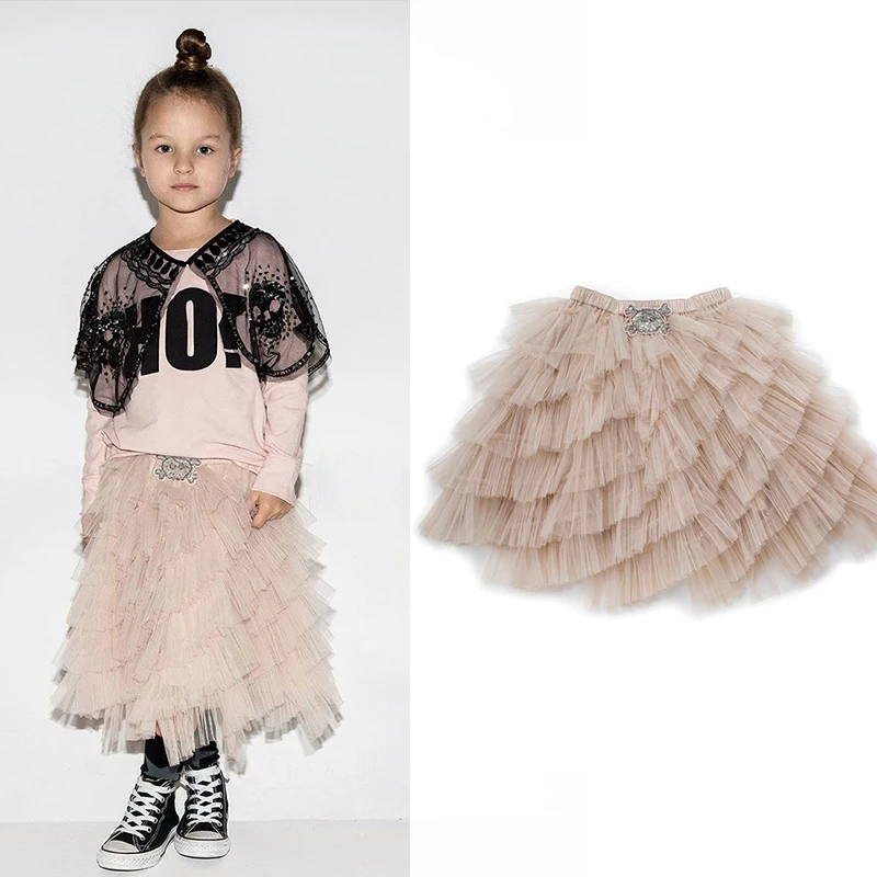 

Girls skirts 2019 spring new nununu girls party skirts vestidos tutu skirts children's clothes tulle skirt bobo choses 1-10Y