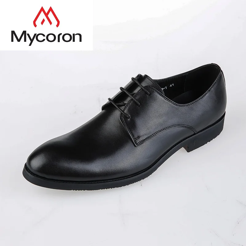 

MYCORON Spring/Autumn Men Dress Shoes Elegant Leather Lace-Up Boots Black Brown Oxfords Shoes Elegant Male Chaussure Homme