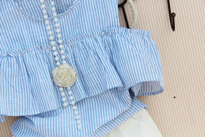 Г. Летняя блузка для маленьких девочек-подростков хлопковые топы и блузки в полоску с оборками и открытыми плечами для девочек, рубашки для детей, AA2342