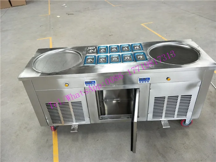CE ОДОБРИТЬ двойные круглые сковороды для жарки мороженого машина ролл/жидкий азот машина для мороженого/машина для производства мороженого