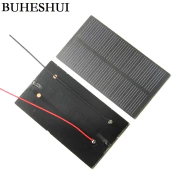 

BUHEHUI 1W 5V Monocrystalline PET Solar Panel+15cm Cable Solar Cell Module DIY Solar Charger For 3.7V Battery Study 107*61*2MM