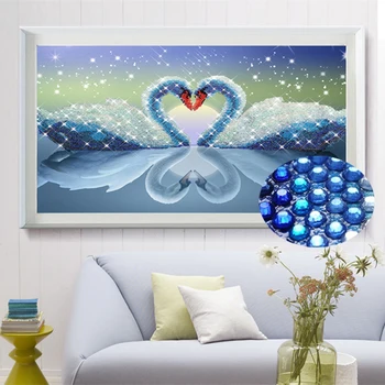 

5D diamond painting cross stitch swan rhinestone paste animal wedding diamond embroidery needlework diy mosaic art for kids gift