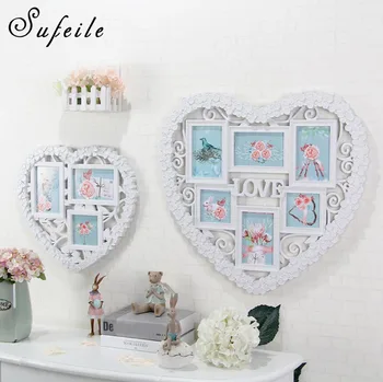 

SUFEILE 6 inch heart-shaped frame wall creative combination frame photo wall decoration Picture frame D5