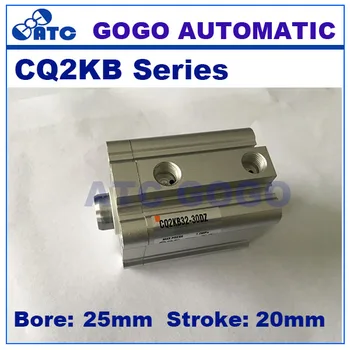 

CQ2KB25-20DZ SMC type Non rotating single rod double acting bore 25mm stroke 20mm aluminum alloy pneumatic air compact cylinder