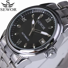 2017 Luxury Brand Stainless Steel Watch Men Business Casual Automatic Mechanical Watches Military Wristwatch Waterproof Relogio luxury brand men business casual waterproof mechanical watches full stainless steel watch military wristwatch tourbillon relogio
