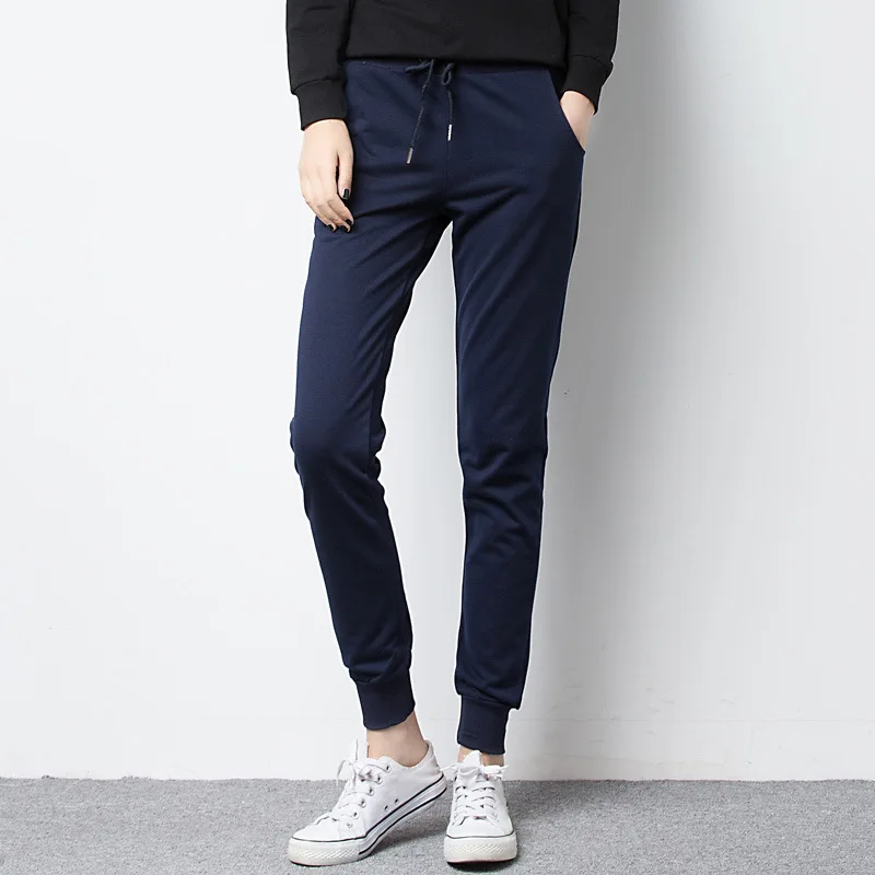 

Autumn Winter Cotton Sporting Pants Women Solid 3 Colors Female Casual Harem Pants Trousers For Girls