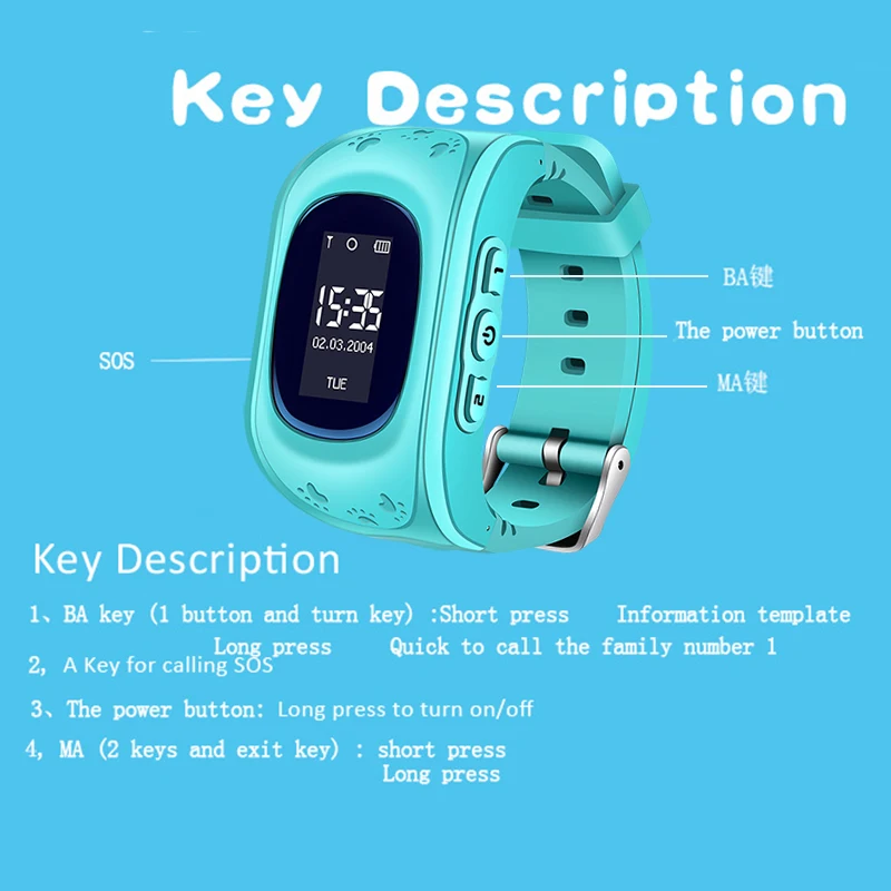 BANGWEI New Hot GPS Kid smart Watch Baby Watch Children SOS Call Location Finder Locator Tracker 4