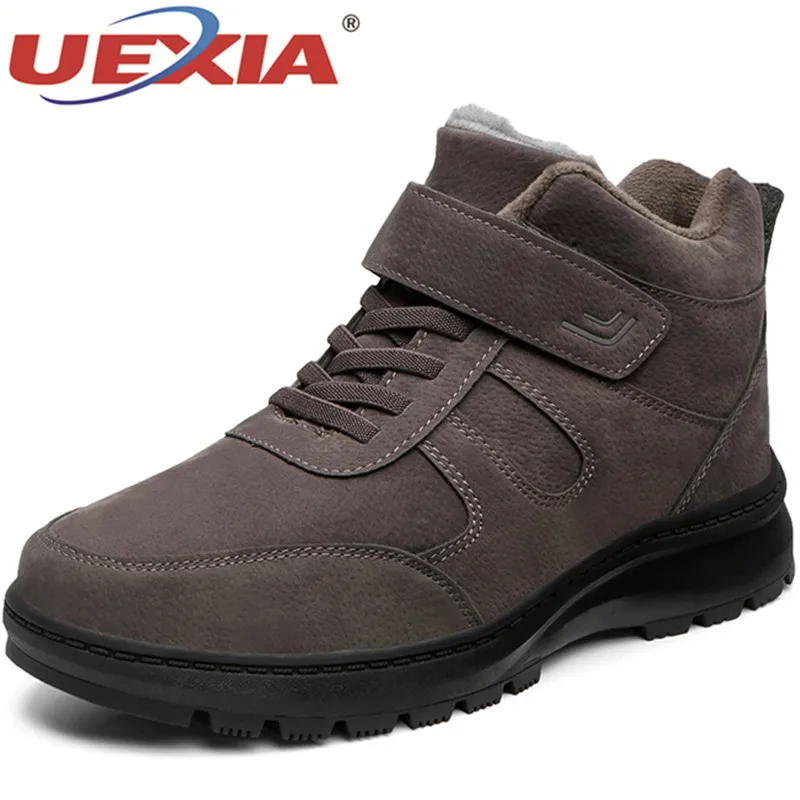 

UEXIA Super Warm Men Winter Boots For Men Warm Rain Plush Fur Boots Shoes 2018 Vintage Men's Ankle Boot Botas Masculina Botas