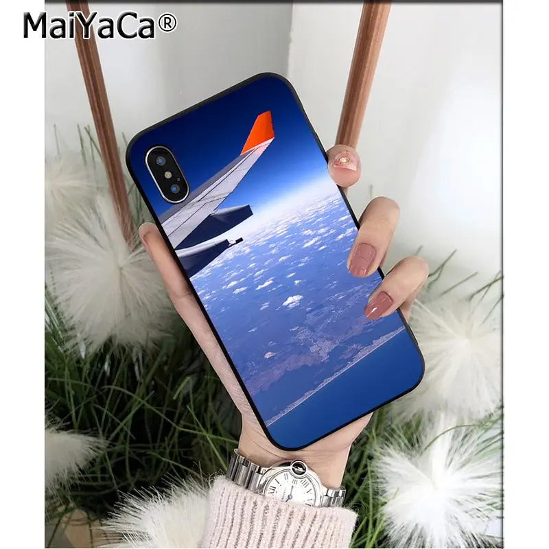 Aircraft Airplane wing fly travel cloud Sky